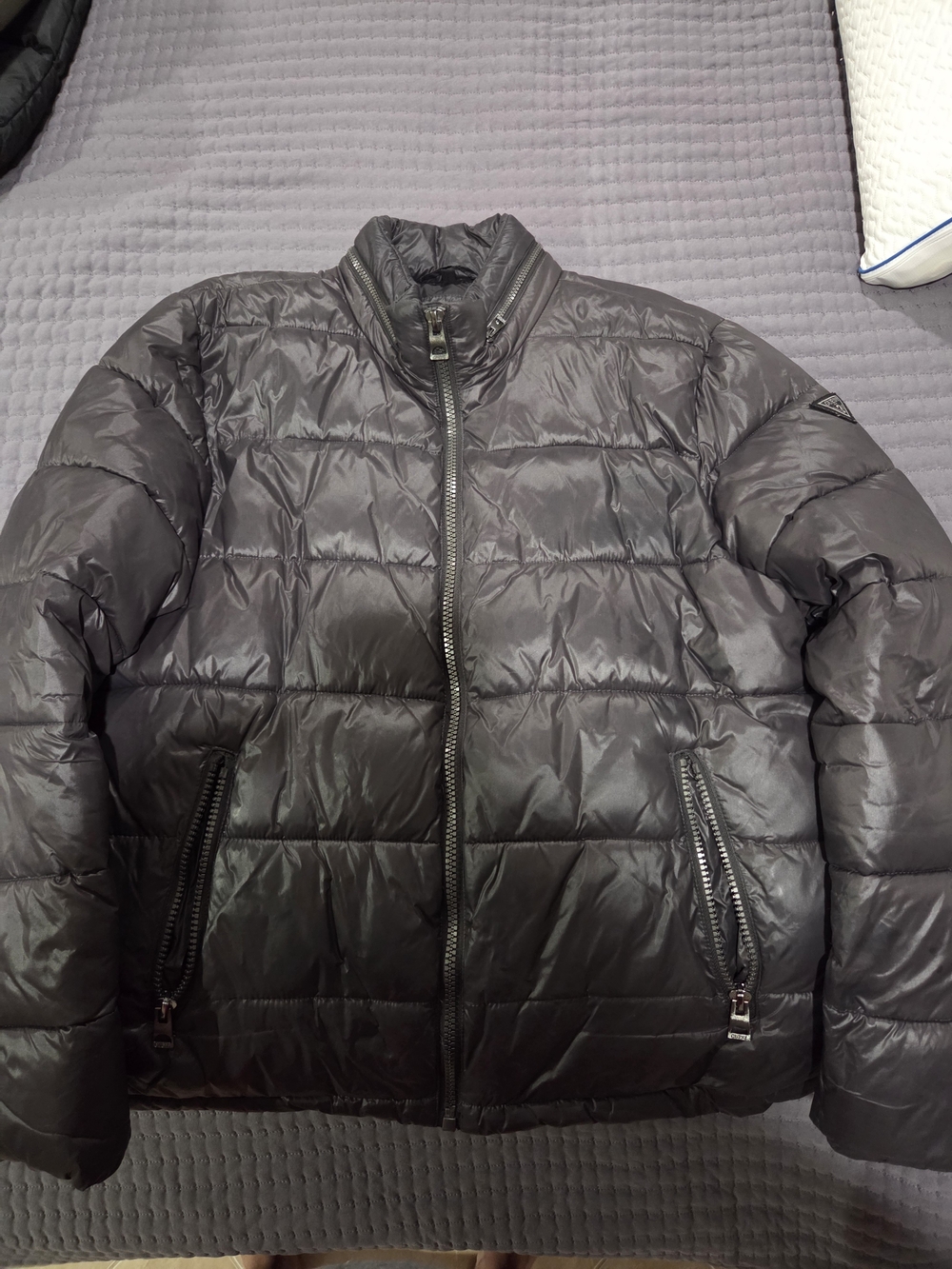 Men's GUESS Black Quilted Puffer Jacket